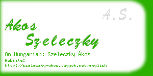 akos szeleczky business card
